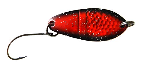 Paladin Blinker Trout Spoon 2,7g - Forellenblinker, Farbe:schwarz-rot-Glitter/silberfarben von Paladin