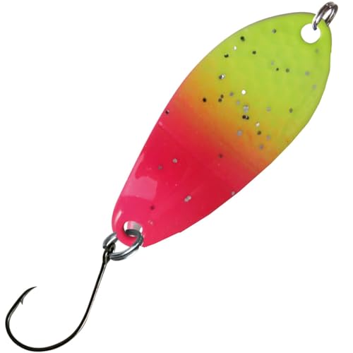 Paladin Blinker zum Ultra Light Angeln 2,9g Trout Spoons Style Scale, Farbe:pink-gelb-Glitter/weiß-schwarz von Paladin
