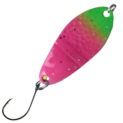Paladin Blinker zum Ultra Light Angeln 2,9g Trout Spoons Style Scale, Farbe:pink-grün-Glitter/schwarz-gelb-orange von Paladin