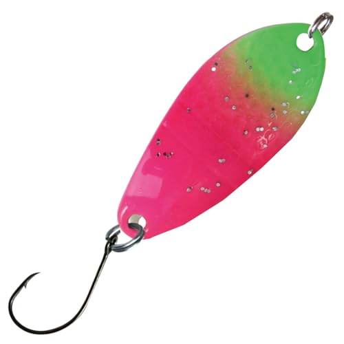 Paladin Blinker zum Ultra Light Angeln 2,9g Trout Spoons Style Scale, Farbe:pink-grün-Glitter/weiß-gelb von Paladin