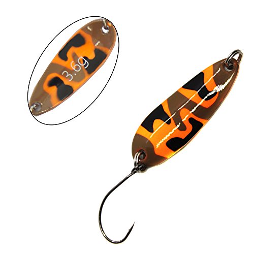 Paladin Unisex – Erwachsene Kunstköder Forellenblinker Trout Spoon Modell VII Gewicht 3,6 g, Camou-orange-braun/Camou-orange-braun, 3,6g von Paladin