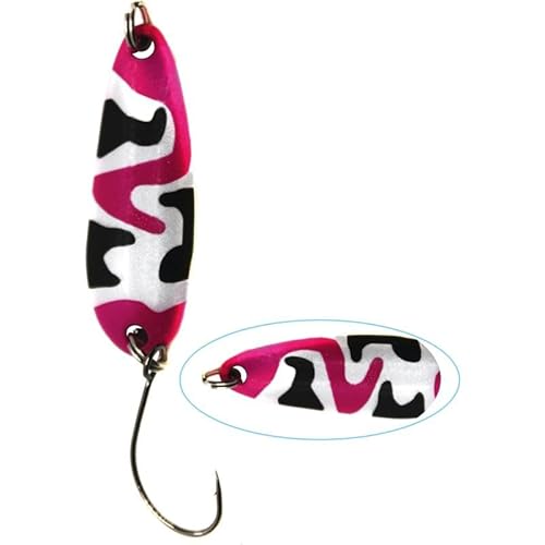 Paladin Unisex – Erwachsene Kunstköder Forellenblinker Trout Spoon Modell VII Gewicht 3,6 g, Camou-pink-schwarz/Camou-pink-schwarz, 3,6g von Paladin