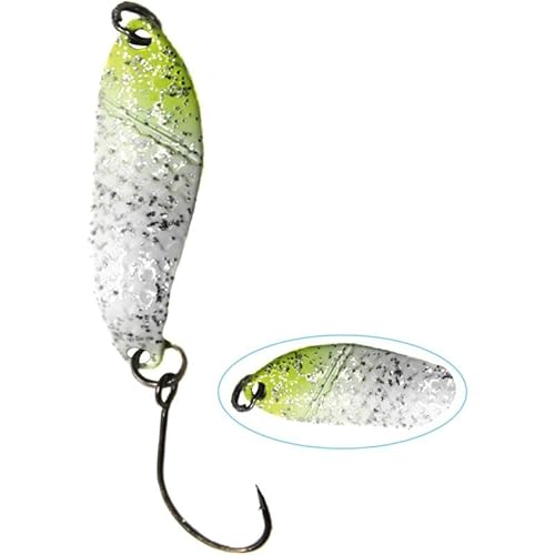 Paladin Kunstköder Forellenblinker Trout Spoon Modell X Gewicht 4,3 g Farbe Fluo gelb - Weiss / Fluo gelb - weiss Blinker für Barsch und Forelle von Paladin