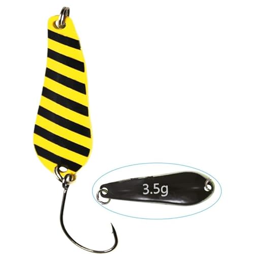 Paladin Unisex – Erwachsene Kunstköder Forellenblinker Trout Spoon Modell XII Gewicht 3,5 g, schwarz-gelb/schwarz, 3,5g von Paladin