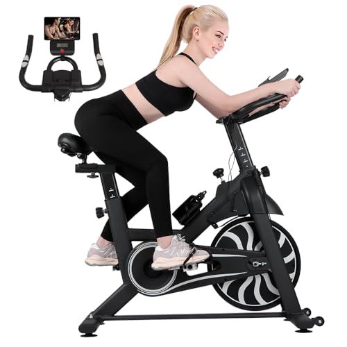 Panana Heimtrainer Fahrrad mit Magnetischer Widerstand, Fitness Fahrrad Fitnessbike Riemenantrieb, LCD Monitor, Fitnessbike Zuhause Bis150kg Belastbar von Panana