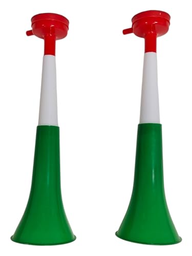 Vuvuzela Trompeten, zwei Körper, Zubehör für Fußball und Sportfeiern, lauter Lufthorn für Animation, ideal für den Transport (2 Produkte, Italien) von Pandiui23