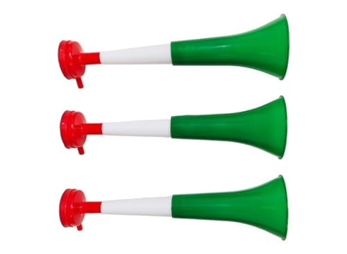 Vuvuzela Trompeten, zwei Körper, Zubehör für Fußball und Sportfeiern, lauter Lufthorn für Animation, ideal für den Transport (3 Produkte, Italien) von Pandiui23