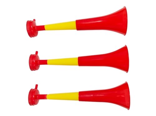 Vuvuzela Trompeten, zwei Körper, Zubehör für Fußball und Sportfeiern, lauter Lufthorn für Animation, ideal für den Transport (3 Produkte, Spanien) von Pandiui23