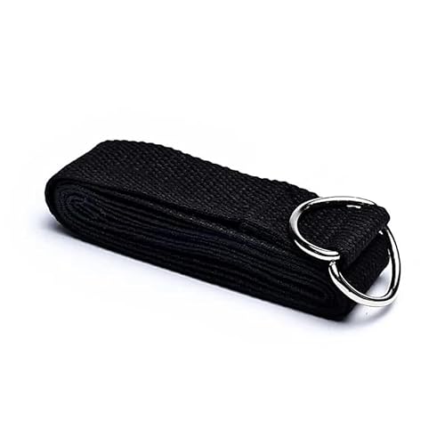 Yogagurt D-Ring Schnalle schwarz Baumwolle - 183x4 cm von Panotophia