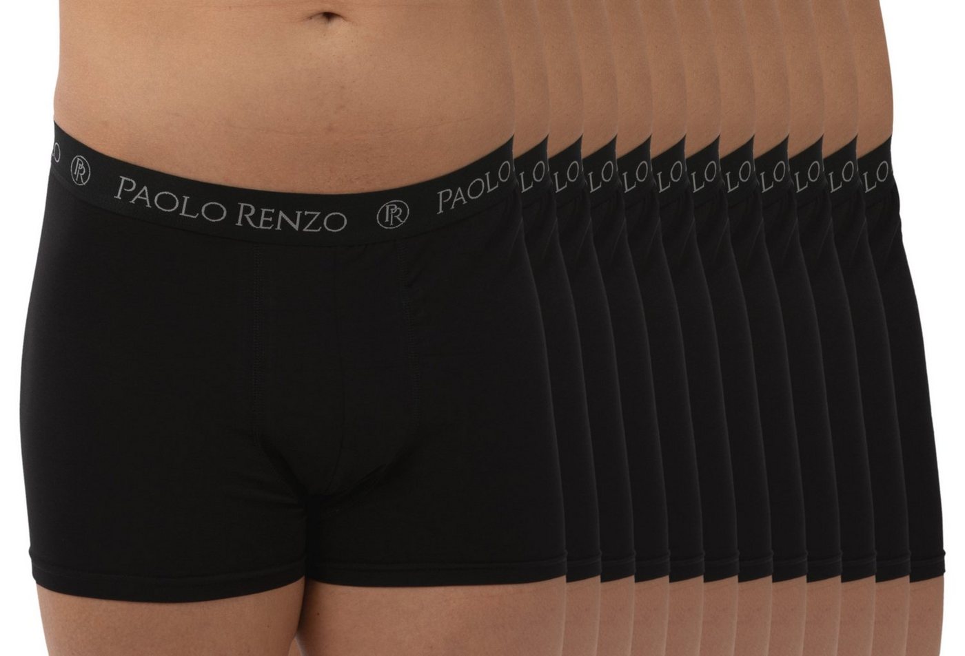 Paolo Renzo Boxershorts (12-St) Atmungsaktive Fitted Herren Boxer Shorts / Hipster Shorts aus hochwertiger Baumwolle in verschiedenen Farben und Größen von Paolo Renzo