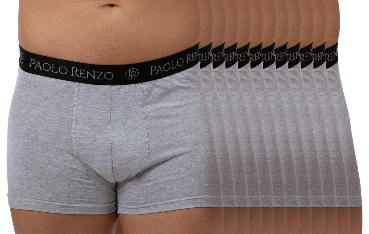 Paolo Renzo Boxershorts (12-St) Atmungsaktive Fitted Herren Boxer Shorts / Hipster Shorts aus hochwertiger Baumwolle in verschiedenen Farben und Größen von Paolo Renzo