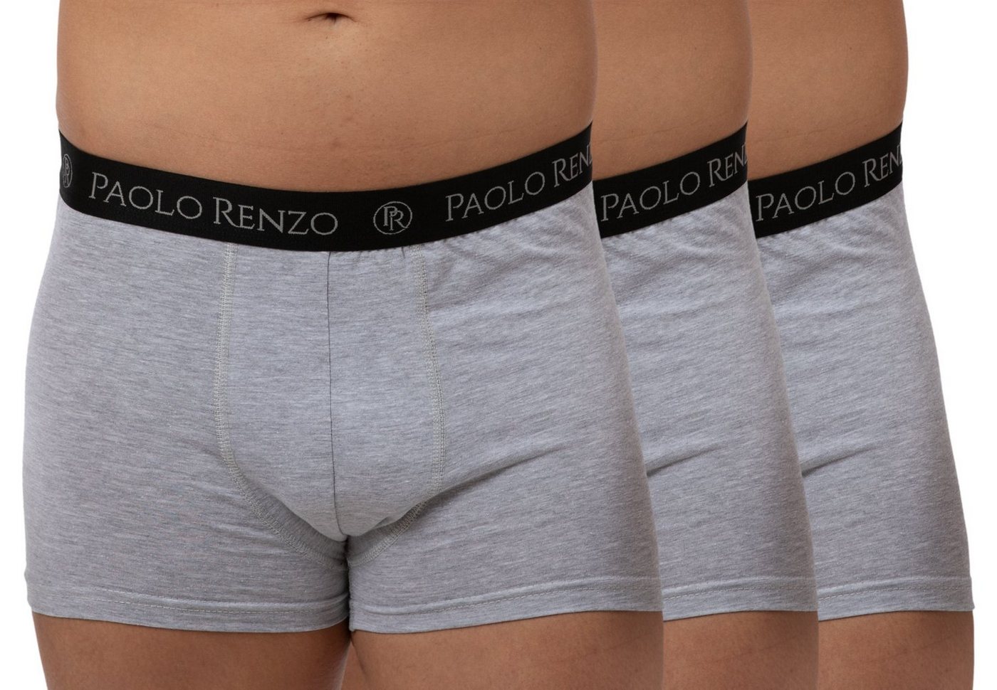 Paolo Renzo Boxershorts (3-St) Atmungsaktive Fitted Herren Boxer Shorts / Hipster Shorts aus hochwertiger Baumwolle in verschiedenen Farben und Größen von Paolo Renzo