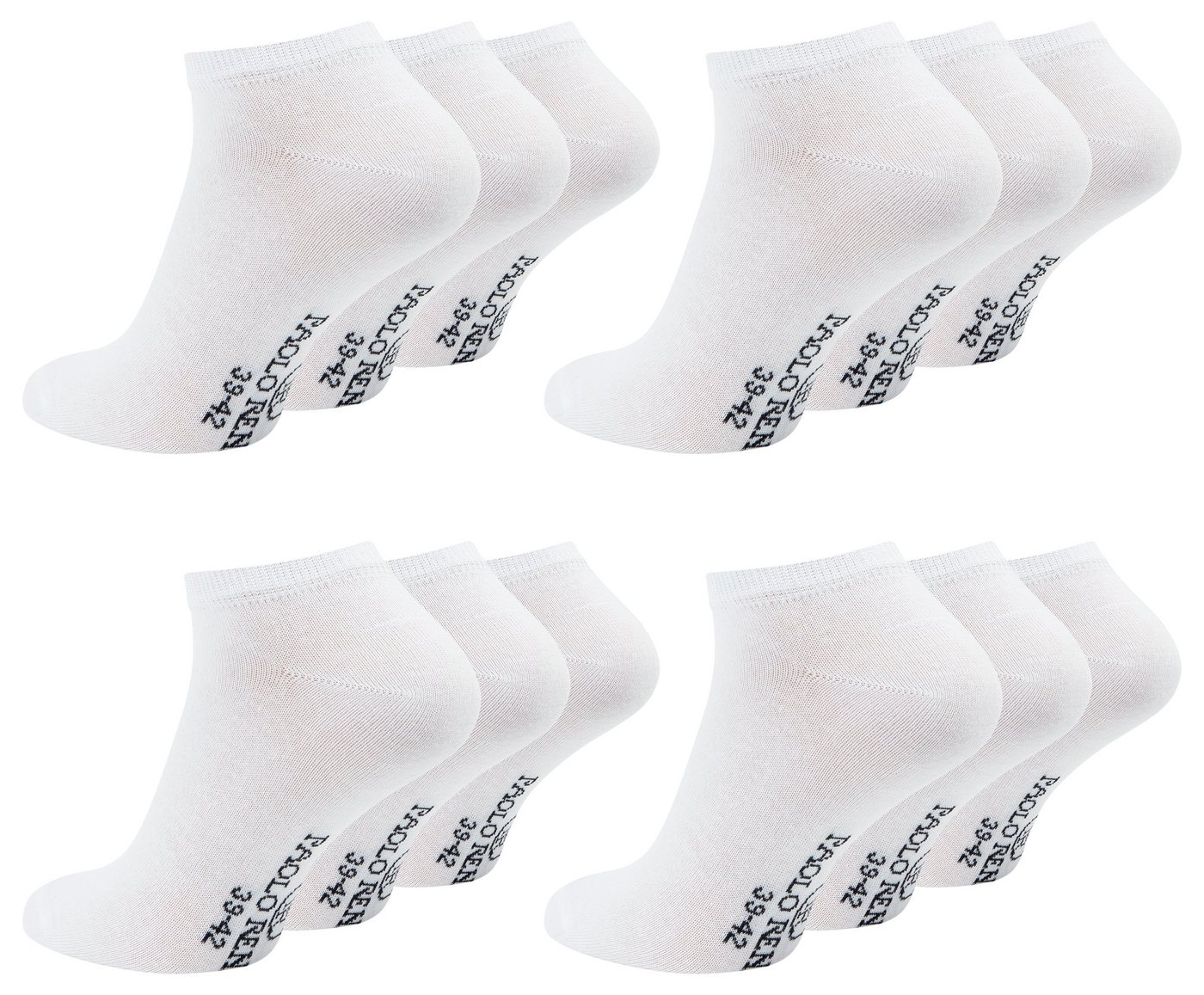 Paolo Renzo Sneakersocken für Herren und Damen (12-Paar) Atmungsaktive Unisex Sneaker Socken aus hochwertiger Baumwolle von Paolo Renzo
