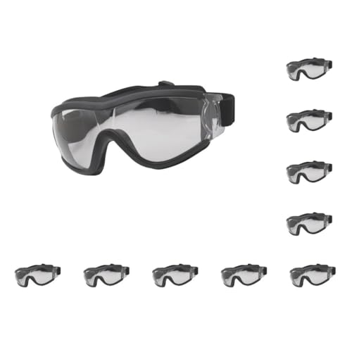 10er-Set Kinder-Schutzbrillen für Jungen und Mädchen, transparente Gläser, staubdicht, winddicht, Motorradbrille, Schutzausrüstung, Zubehör, schwarz von Paowsietiviity