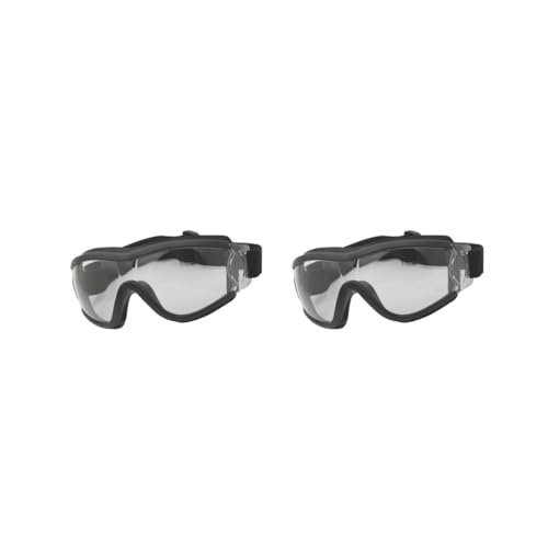 2er-Set Kinder-Schutzbrillen für Jungen und Mädchen, transparente Gläser, staubdicht, winddicht, Motorradbrille, Schutzausrüstung, Zubehör, schwarz von Paowsietiviity