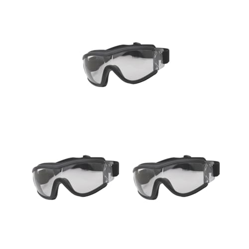 3er-Set Kinder-Schutzbrillen für Jungen und Mädchen, transparente Gläser, staubdicht, winddicht, Motorradbrille, Schutzausrüstung, Zubehör, schwarz von Paowsietiviity