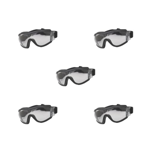 5er-Set Kinder-Schutzbrillen für Jungen und Mädchen, transparente Gläser, staubdicht, winddicht, Motorradbrille, Schutzausrüstung, Zubehör, schwarz von Paowsietiviity