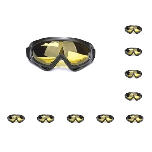 Paowsietiviity 10 Set Fahrradbrille für Damen, Fahrrad-Sonnenbrille, leicht, multifunktional, Angeln, Sonnenschutz, Gelb von Paowsietiviity