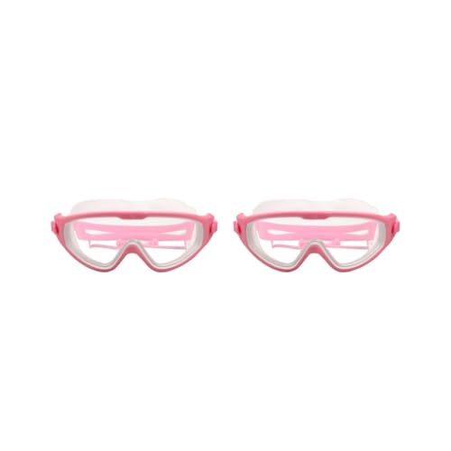 Paowsietiviity 2 Set Universal-Schwimmbrille für Kinder, verstellbare Silikonbrille mit elastischem Band, wasserdicht, beschlagfrei, für Rosa, Weiß von Paowsietiviity