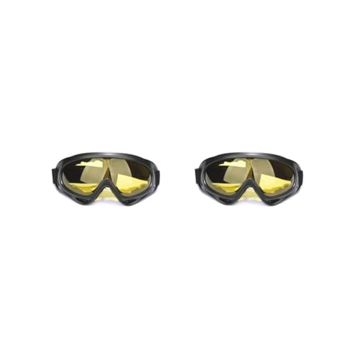 Paowsietiviity 2er-Set Fahrradbrillen für Damen, Fahrrad-Sonnenbrille, leicht, multifunktional, Angeln, Sonnenschutz, Gelb von Paowsietiviity