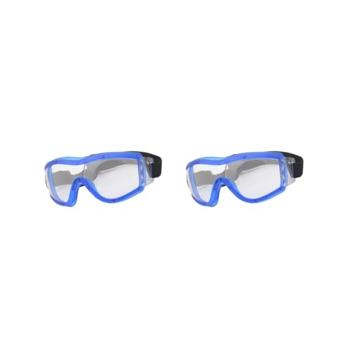 Paowsietiviity 2er-Set Kinderschutzbrillen, universal, für Jungen und Mädchen, transparente Gläser, winddicht, Motorradbrille, Schutzzubehör, blau von Paowsietiviity