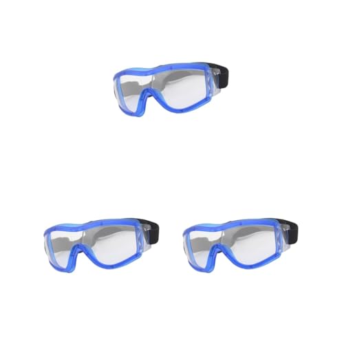 Paowsietiviity 3er-Set Kinderschutzbrillen, universal, für Jungen und Mädchen, transparente Gläser, winddicht, Motorradbrille, Schutzzubehör, blau von Paowsietiviity