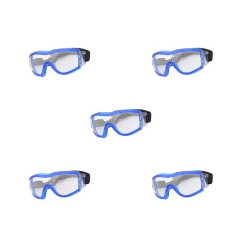 Paowsietiviity 5er-Set Kinderschutzbrillen, universal, für Jungen und Mädchen, transparente Gläser, winddicht, Motorradbrille, Schutzzubehör, blau von Paowsietiviity