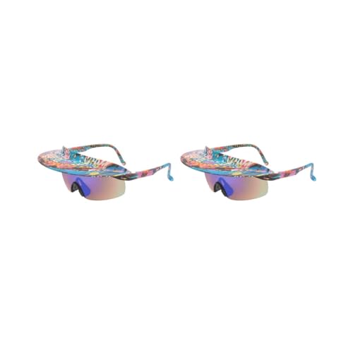 Paowsietiviity Fahrrad-Sonnenbrille, Sonnenschutz, für Erwachsene und Kinder, winddicht, mehrfarbig, wetterfest, gelb-grün, 2er-Set von Paowsietiviity