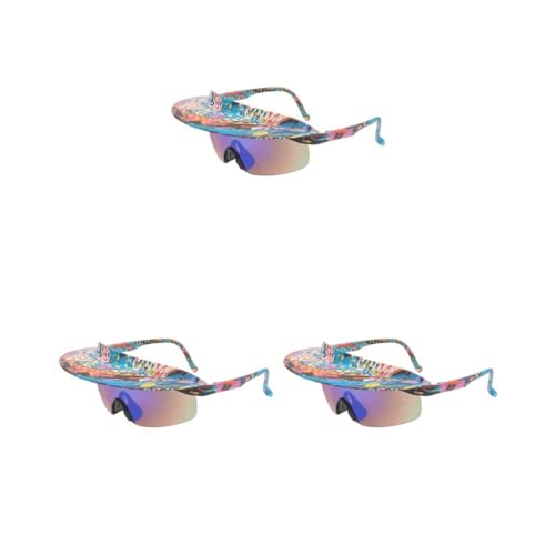 Paowsietiviity Fahrrad-Sonnenbrille, Sonnenschutz, für Erwachsene und Kinder, winddicht, mehrfarbig, wetterfest, gelb-grün, 3er-Set von Paowsietiviity