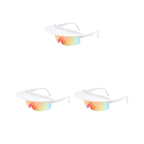 Paowsietiviity Fahrrad-Sonnenbrille, tragbar, professionell, sonnenfest, für Erwachsene und Kinder, winddicht, stilvoll, Brillen, Weiß, Rot, 3 Stück von Paowsietiviity
