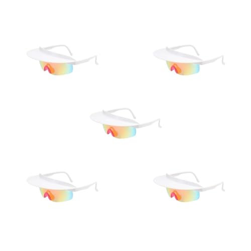 Paowsietiviity Fahrrad-Sonnenbrille, tragbar, professionell, sonnenfest, für Erwachsene und Kinder, winddicht, stilvoll, Brillen, Weiß, Rot, 5 Stück von Paowsietiviity