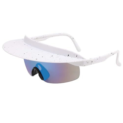 Paowsietiviity PC-Fahrrad-Sonnenbrille, tragbar, sonnenfest, für Erwachsene und Kinder, mehrfarbig, stilvoll, universal, wetterfest, weiß, blau von Paowsietiviity