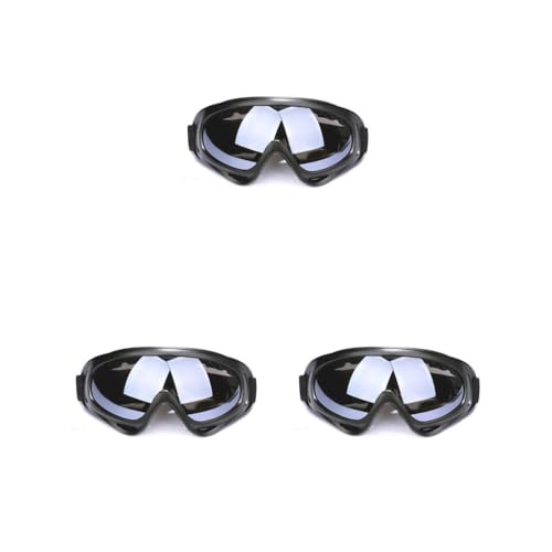 Paowsietiviity Professionelle Fahrradbrille für Damen, winddicht, Sonnenbrille, Skifahren, Wandern, Sonnenschutz, Brillen, Schwarz, Grau, 3er-Set von Paowsietiviity