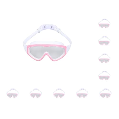 Paowsietiviity Professionelle Schnorchelbrille, Schwimmbrille, auslaufsicher, für drinnen und draußen, Rosa, Weiß, 10 Stück von Paowsietiviity