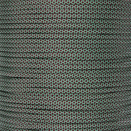 PARACORD PLANET Diamant Muster Typ III 550 Paracord – Vibrant Color Selection – mehrere Größen erhältlich, Mint with Burgundy Diamonds, 100 Feet von PARACORD PLANET