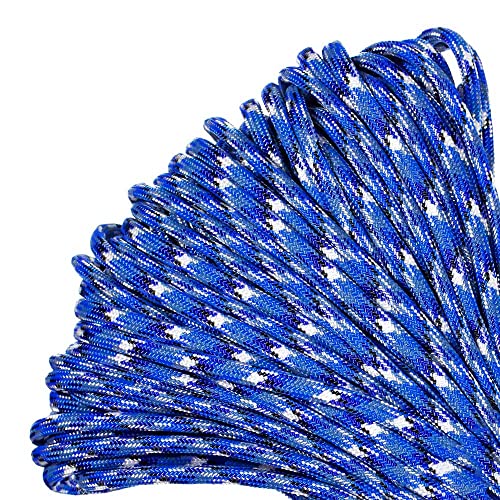 PARACORD PLANET Echtes Typ III 550 Paracord-Nylon-Farben, mehrere Größen – 550 LB Zugfestigkeit (Blue Camo, 25 Fuß) von PARACORD PLANET