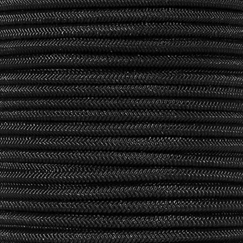 PARACORD PLANET 1/8 Zoll Shock Cord – Wählen Sie aus 10, 25, 50 und 100 Fuß (Schwarz, 10 Fuß) von PARACORD PLANET