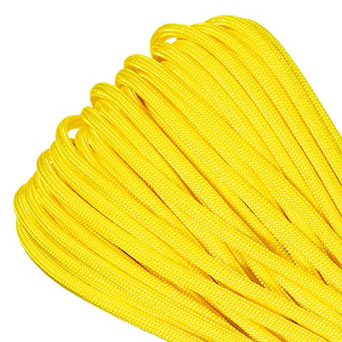 PARACORD PLANET - Echtes Typ III 550 Paracord-Nylon-Farben, mehrere Größen – 550 LB Zugfestigkeit (Gelb, 10 Fuß) von PARACORD PLANET