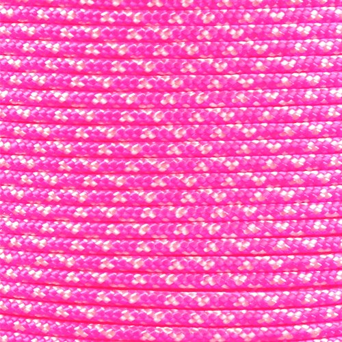 Paracord Planet Fußschlaufen 3 m, 7,6 m, 15,2 m und 30 m aus 425 Paracord (3 mm) aus 100 % Nylon für Taktik, Handwerk, Survival, allgemeine Verwendung und vieles mehr!, Neon Pink Zebra, 50 Feet von PARACORD PLANET