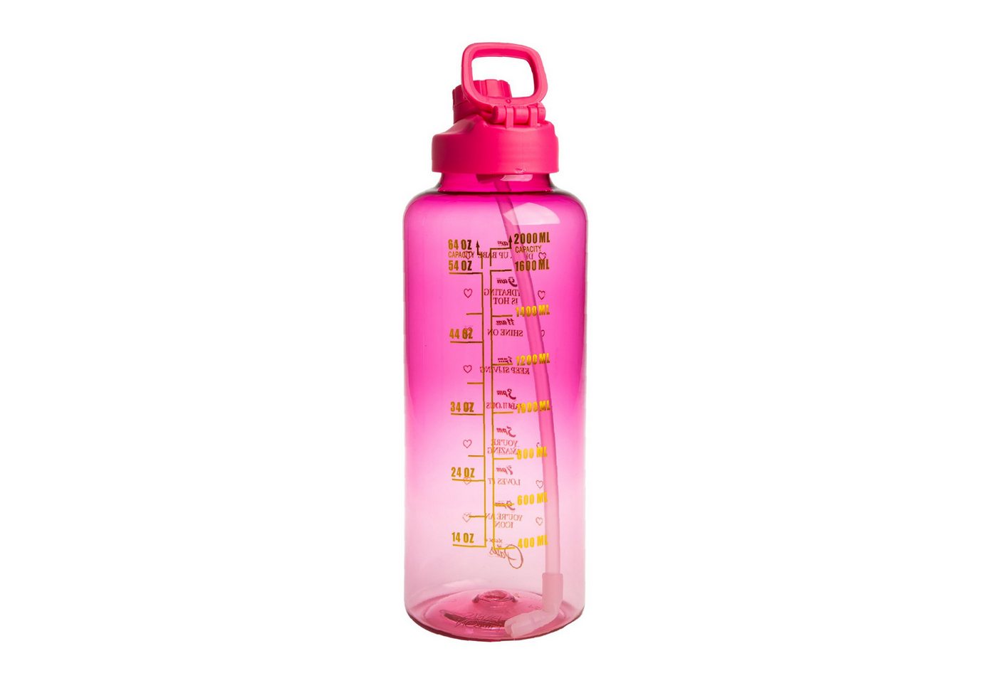 Paris Hilton Trinkflasche Trinkflasche 1,8 Liter in pink - Auslaufsicher mit Strohhalm von Paris Hilton