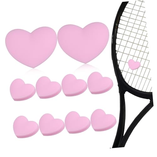 Parliky 10 Stück Herzförmige Silikon Tennis Dämpfer Vibrations und Stoßdämpfer für Tennissaiten Leicht und Tragbar für Tennisspieler zur Armschonung und Verbesserten Kontrolle von Parliky