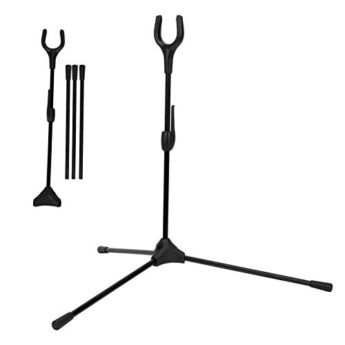 Parluna Bogenschießen Bogenständer, Recurve Bogen, zusammenklappbares Leichtgewicht Langlebig für die Jagd im Freien(Black) von Parluna