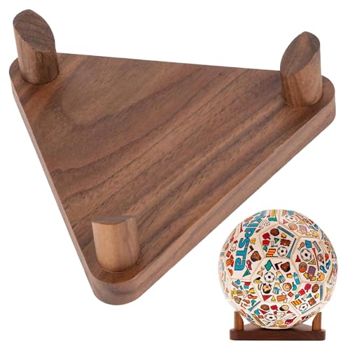 Parthan Holz Ballhalter, Einzelständiger Ballständer für Fußball, Basketball, Volleyball und American Football, Ideal für Sporträume und Aufbewahrung, Wandhalterung Halter Display Ständer von Parthan