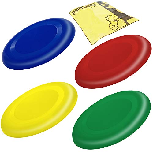Partituki Packung mit 4 Frisbees für Kinder, Sehr Einfach zu Halten, Viel Sicherer als Standard-Frisbees, Flügelringe, Farben: Blau, Rot, Grün und Gelb. von PARTITUKI