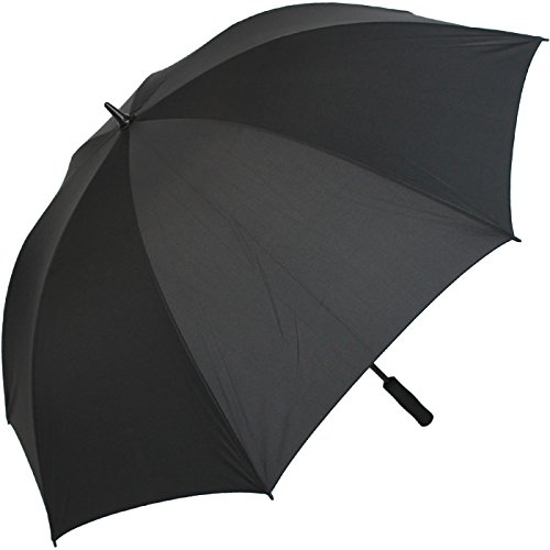 iX-brella Leichter Voll-Fiberglas- Regenschirm für 2 Personen - Größe XXL - sehr stabil - Golfschirm (schwarz) von iX-brella