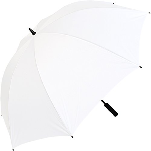 iX-brella Leichter Voll-Fiberglas- Regenschirm für 2 Personen - Größe XXL - sehr stabil - Golfschirm (weiß) von iX-brella