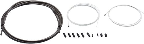 Shimano Teflon-Schalthebel-Kit – Weiß (weißes Kabel 2300 mm und 1350 mm / schwarze geflochtene Hülle 2500 mm) von Parts