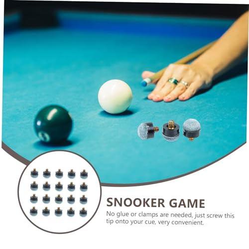 PartyKindom 20 Stück Leder Queue Spitzen Schraubbar Pool Billard Queue Ersatz Spitzen Robust Verschleißfest Einfach zu Montieren Geeignet für Anfänger und Profis für Snooker und Pool Spieler von PartyKindom
