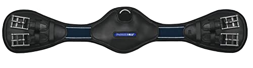 Passier Blue Wave Sattelgurt schwarz Leder mit Ellenbogenausschnitt D-Ring , Sattelgurt Länge:80cm von Passier
