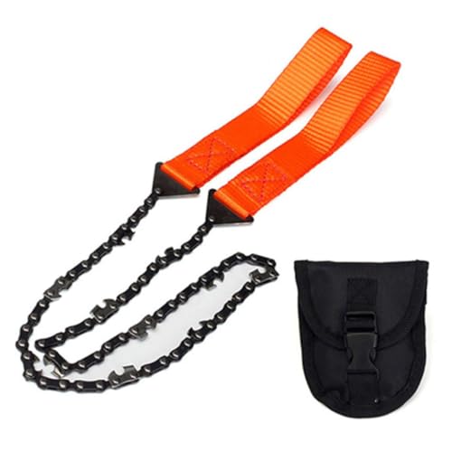 Pastoralist Taschenkettensäge Klappkampensäge Überlebensäge Handseil für Außenwerkzeug 11 Zähne Orange, Taschenkettensäge von Pastoralist